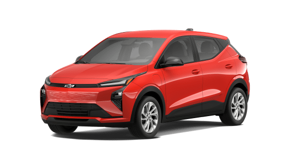 Red Chevrolet SUV with sleek design and modern features, viewed from the front passenger side.