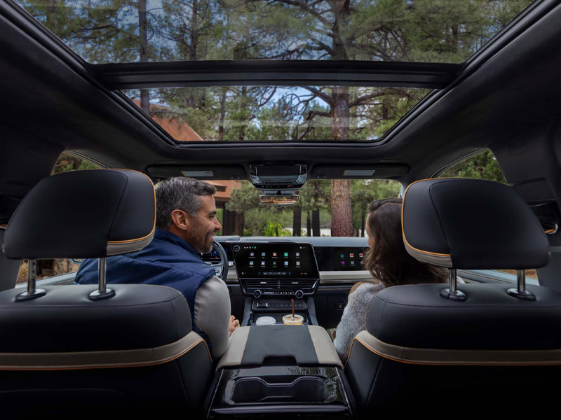 The interior of a Chevrolet Silverado 1500 High Country seen from the driver's seat